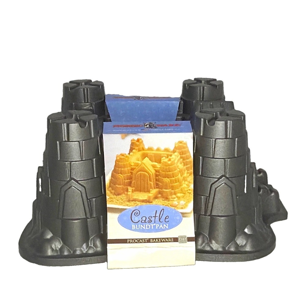 Nordic Ware Castle Bundt Pan 10 Cup Nonstick Aluminum Gray Mold 57724